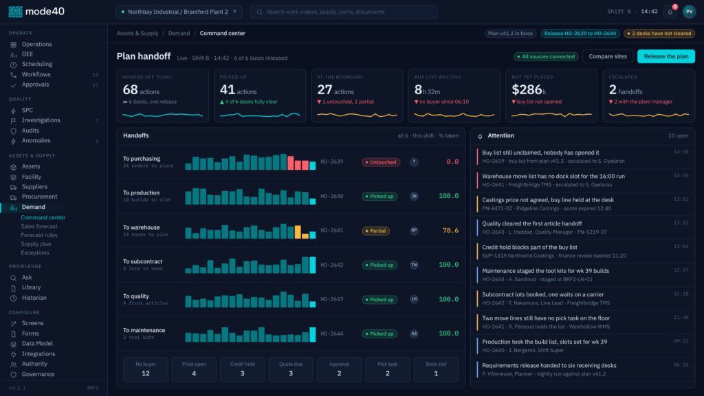 Demand planning arrives, and quality management gets a full rebuild